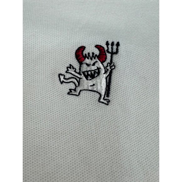 Robert Graham White Polo Shirt XL Classic Fit Embroidered Devil Logo Made - Peru - Picture 3 of 13